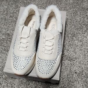 NEW Kenneth Cole Sequin Fur Sneakers Size 6.5